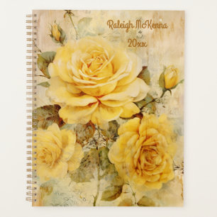Agenda Rosas amarillas Ilustracion de estilo de diario ba