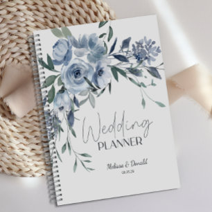 Agenda Rosas Azules Polvorientas Flores Boda