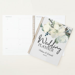 Agenda Rosas blancas de marfil Floral Boda