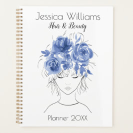 Agenda Rosas de acuarela azul bonito suave-Floral