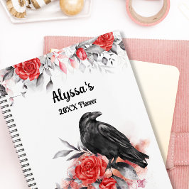 Agenda Rosas de acuarela gótica Raven Monogramas calendar