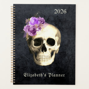 Agenda Rosas de cráneo góticos personalizados 2026