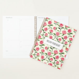 Agenda Rosas Florales Rosa Crema Bonito