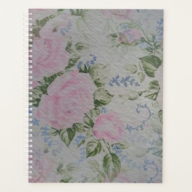 Agenda Rosas Florales Rosa Vintage (Anverso)