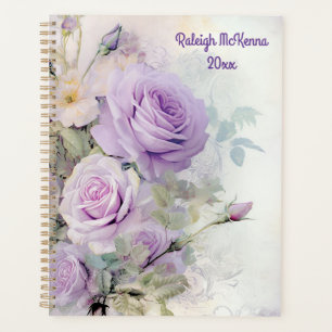 Agenda Rosas morados Ilustracion de diario no deseado clá