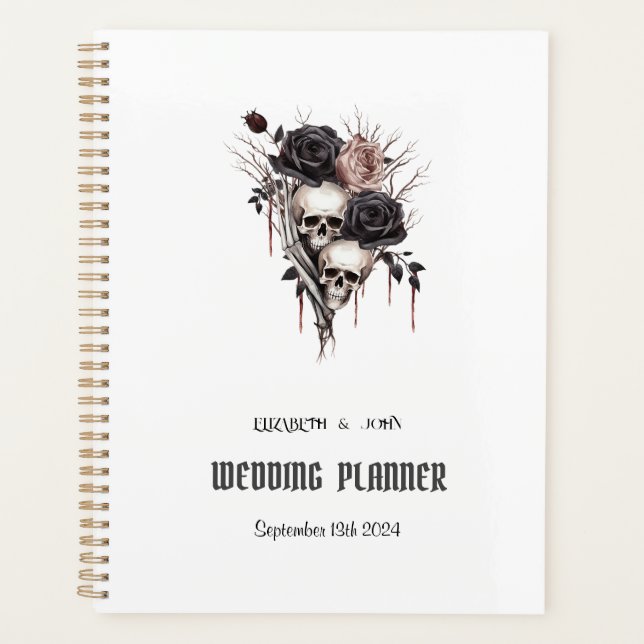 Agenda Rosas Negras Góticas Calaveras (Anverso)