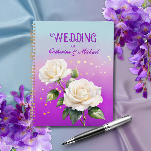 Agenda Rosas Ombre Acuarela Azul Púrpura Boda de Primaver