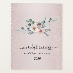 Agenda Rosas Polvorientas Boho Rosa Clásico Brillo Anuale