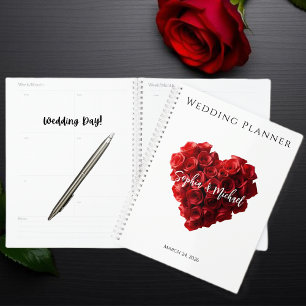 Agenda Rosas Rojas en Forma de Corazón-Boda