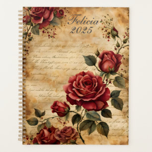Agenda Rosas rojas en un viejo pergamino