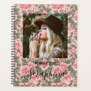 Agenda Rosas rosadas elegantes personalizadas para fotos