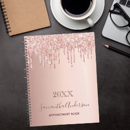 Agenda Rose gold glitter blush pink appointment book 2023