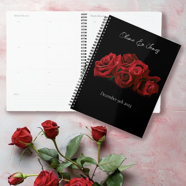 Agenda Roses rojos blancos Boda negro (Subido por el creador)