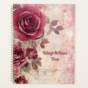 Agenda Roses rojos Ilustracion de estilo de diario no des