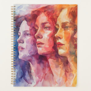 Agenda Rostros de las mujeres - Pintura de acuarela
