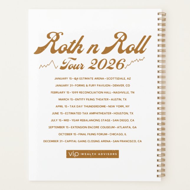 Agenda Roth n Roll World Tour (Reverso)