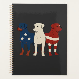 Agenda Rottweiler 4 de Julio Amante Perros Hombres Bander