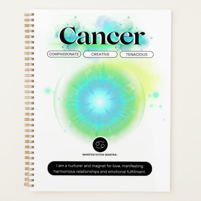 Agenda Rótulo Zodiaco moderno Cáncer Cita Elemento Agua (Anverso)