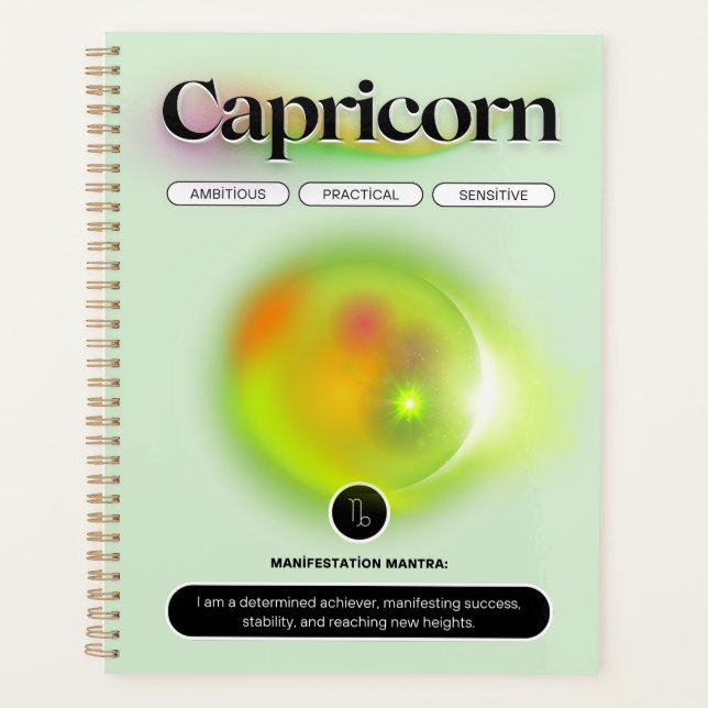 Agenda Rótulo Zodiaco moderno Capricornio Cita Elemento T (Anverso)