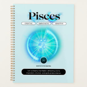 Agenda Rótulo Zodiaco Moderno Pisces Cita Elemento Agua