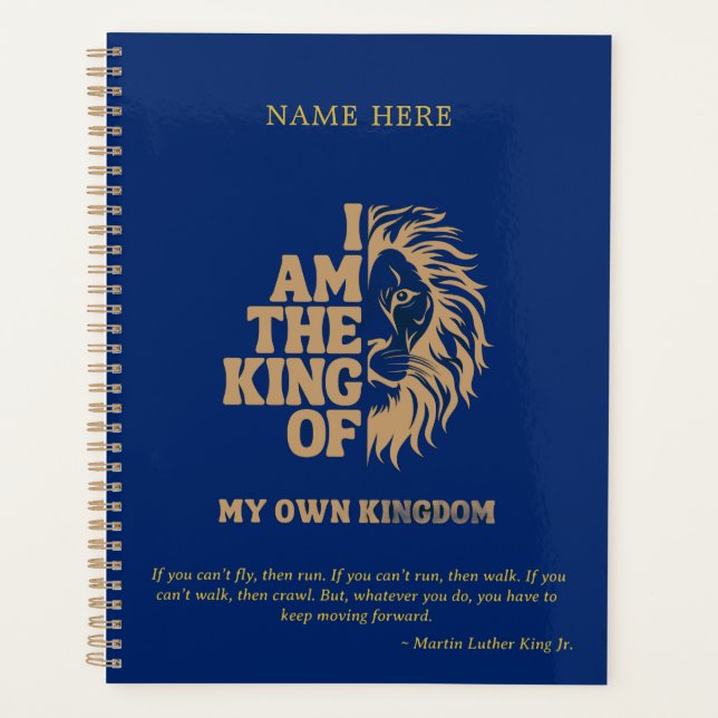 Agenda Royal Inspired I Am The King Of My Kingdom Navy (Anverso)