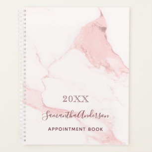 Agenda Rubor de mármol rosa nombre elegante negocio
