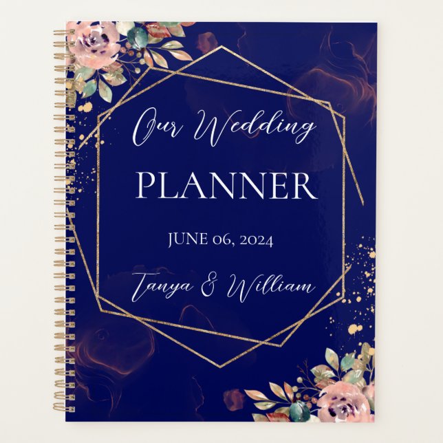 Agenda Rubor Floral Wedding Planner (Anverso)