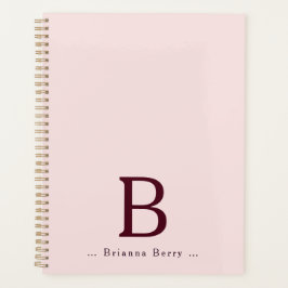 Agenda Rubor Nombre Monograma Elegante