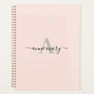 Agenda Rubor Pink Custom Name Monogram Gift Favly Girly
