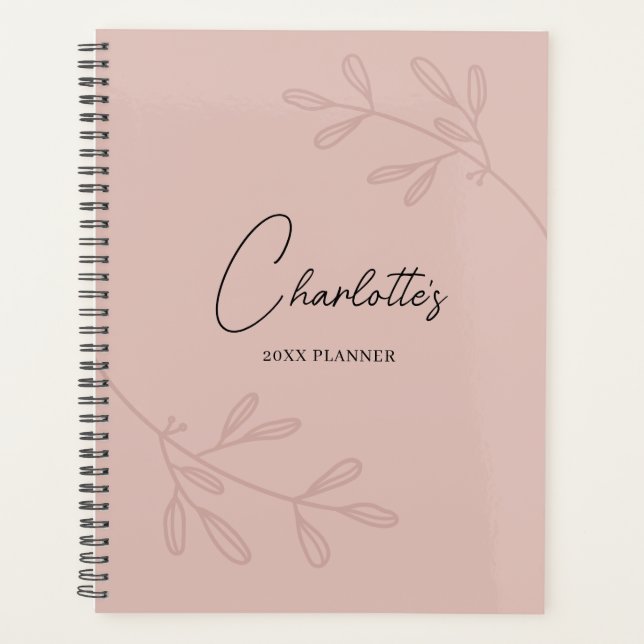 Agenda Rubor Pink Elegant Planner (Anverso)