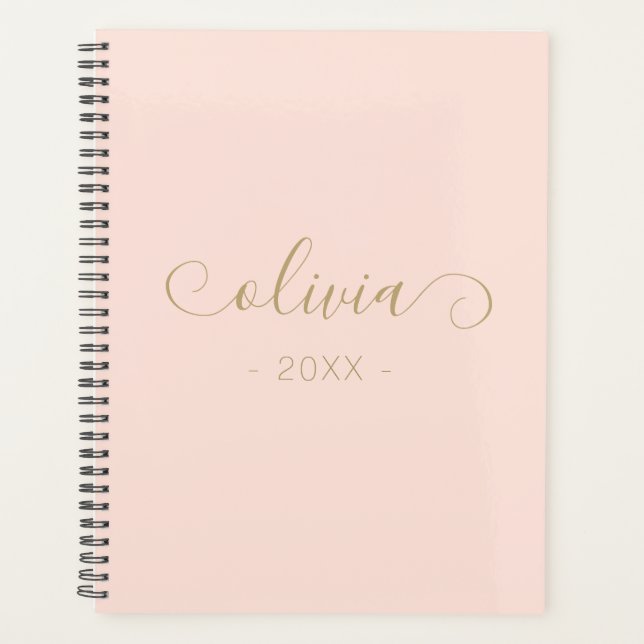 Agenda Rubor Pink Elegant Script 2024 Planner (Anverso)