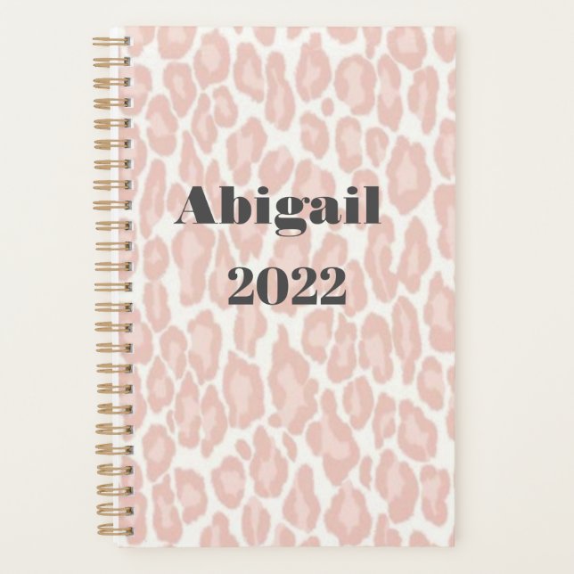 Agenda Rubor Pink Leopard Imprimir cita moderna de niñas  (Anverso)
