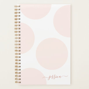 Agenda Rubor Pink Polka Dot Simple Personalizado Planner