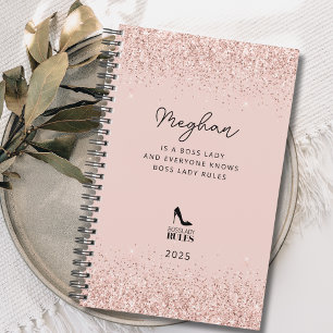 Agenda Rubor Purpurina Jefe Lady Reglas Personalizadas