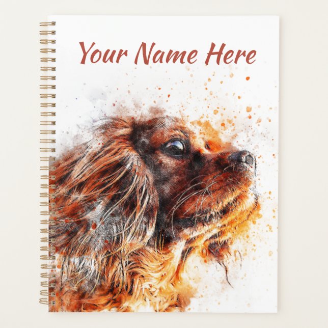 Agenda Ruby Cavalier King Charles Dog personalizado (Anverso)