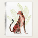 Agenda Ruby Runner Leopardo<br><div class="desc">Ruby Runner I de Grace Popp. Un leopardo naranja rojizo descansa frente a hojas de palma verde claro. | 161321D</div>