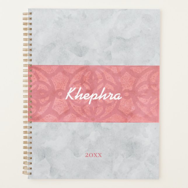 Agenda Ruddy Pink Batik Gray Water Name (Anverso)
