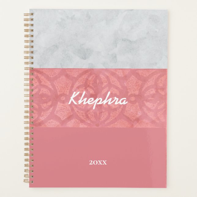 Agenda Ruddy Pink Batik Gray Water Name (Anverso)