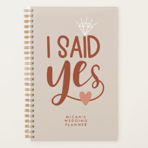 Agenda Rust Almond Dije Sí Diamante y Boda del Corazón