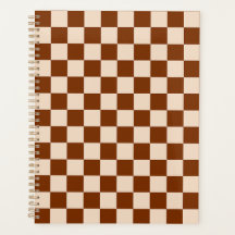 Rust brown and beige checkerboard pattern