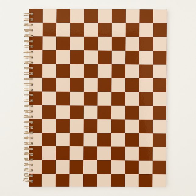 Agenda Rust brown and beige checkerboard pattern (Anverso)