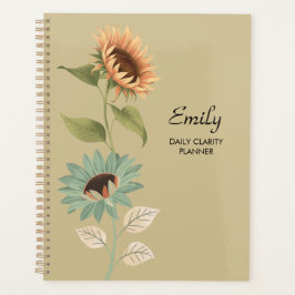 Agenda Rustic Beige Sunflower Daily Clarity Planner