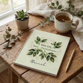 Agenda Rustic botanical foliage watercolor leaves 
