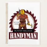 Agenda Rustic Repairman Construction Handyman Moderno<br><div class="desc">Presentamos el Rustic Repairman Construction Handyman Modern Planner, la manera perfecta de mostrar su experiencia y calidad de trabajo! Con su audaz logo animado, que incluye un hombro de mano en los overoles, un casco duro y un cinturón de herramientas - además de la tranquilizadora palabra profesional ‘hombre de mano’,...</div>