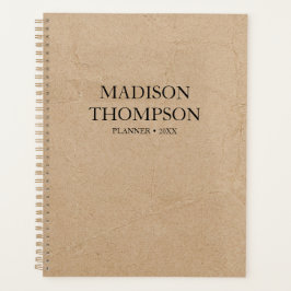 Agenda Rústico Kraft Brown Paper Simple Profesional