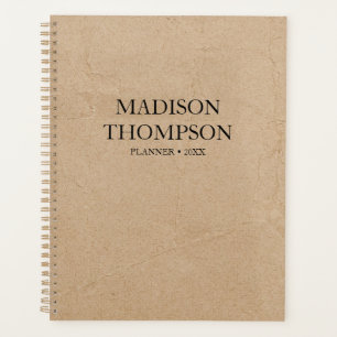 Agenda Rústico Kraft Brown Paper Simple Profesional