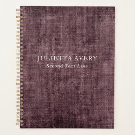 Agenda Rústico Purple Wine Linen Textura Diseño de negoci
