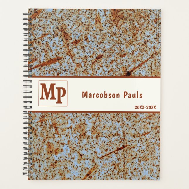 Agenda Rusto arte industrial masculino Metalizado (Anverso)