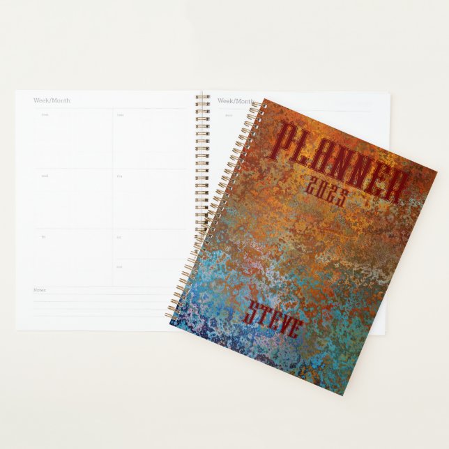Agenda Rusty, Verdigris, Grunge Steampunk Personalizado (Demostración)