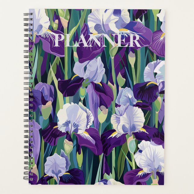 Agenda Sabiduría en Petales: Planner diseñado con iris mo (Anverso)